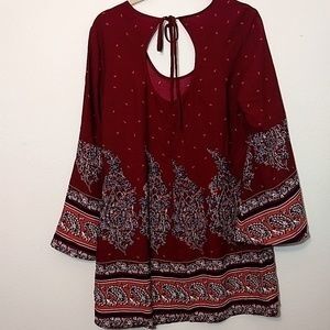 COPY - Xhilaration Red Bell Sleeve Tie Front Tunic